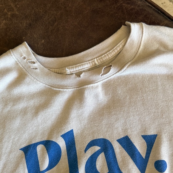 Sub_Urban Riot Play. Distressed Cream Sweater - Picture 3 of 9